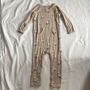 Kyte BABY Tan Floral Kids One Piece 3T